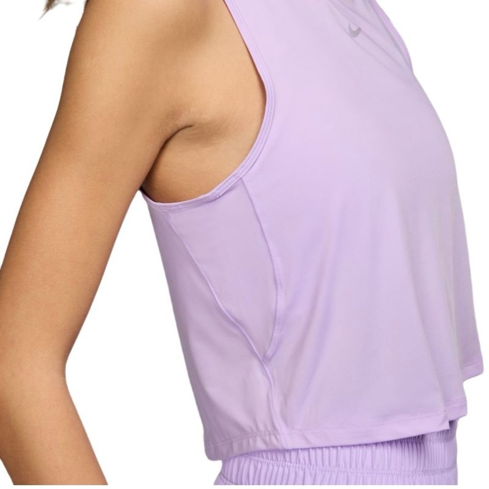 🆕 Nike One Dri-Fit Tank Top, Crop, Lilac Size XL - Picture 3 of 12